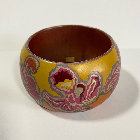 Painted Wood Bangle Bracelet - Picture 2 of 13